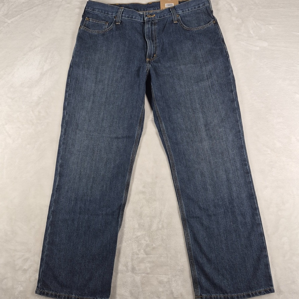 Carhartt Holter Jeans Men's 38x30 Blue Denim Relaxed Fit Straight Fit Work‎ NWT